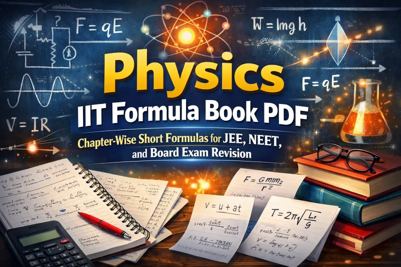 Physics IIT Formula Book PDF: Chapter-Wise Short Formulas for JEE, NEET, and Board Exam Revision