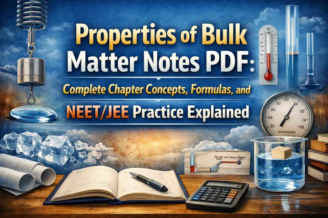 Properties of Bulk Matter Notes PDF: Complete Chapter Concepts, Formulas, and NEET/JEE Practice Explained