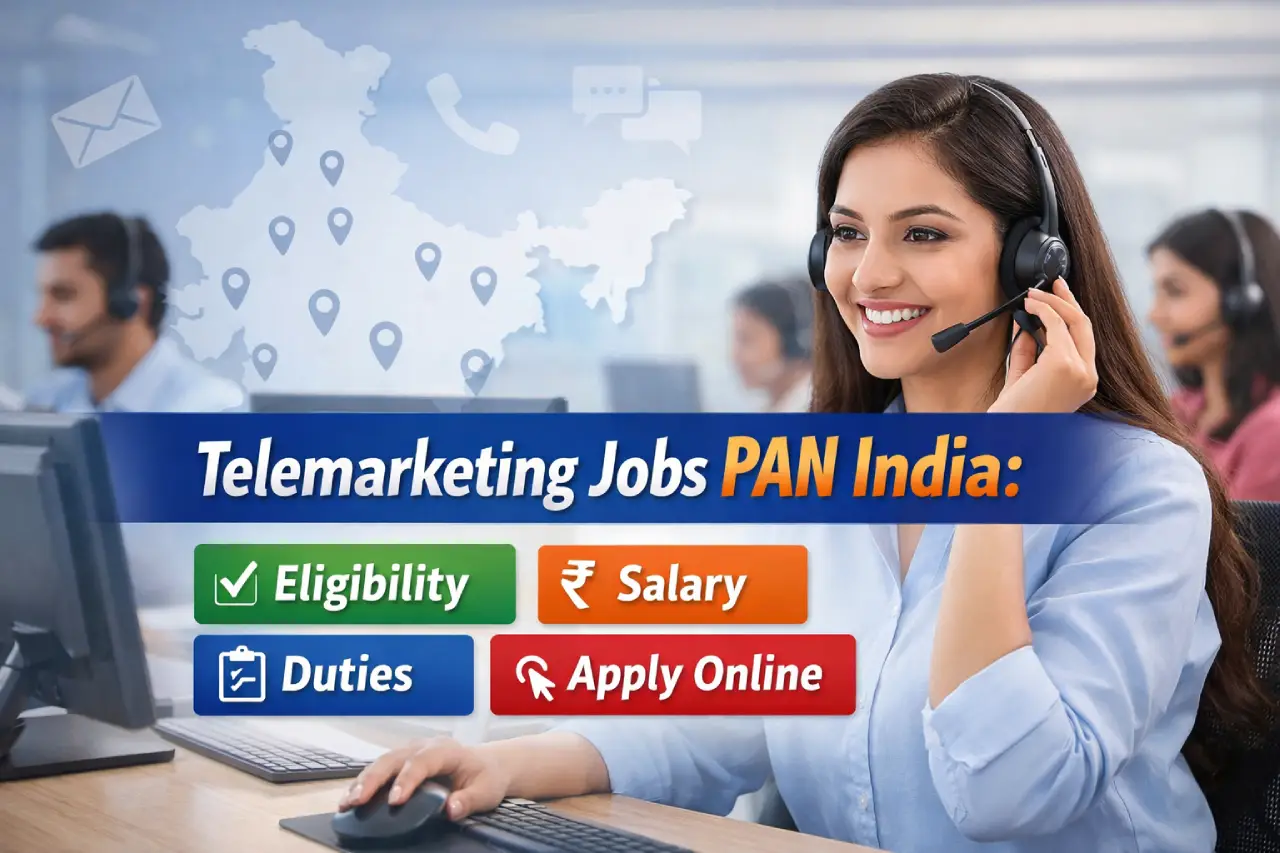 Telemarketing Jobs PAN India: Eligibility, Salary, Duties and Apply Online