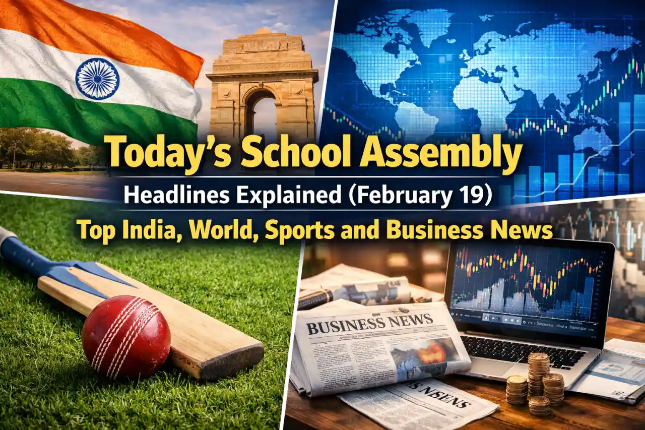 Today’s School Assembly Headlines Explained (February 19): Top India, World, Sports and Business News