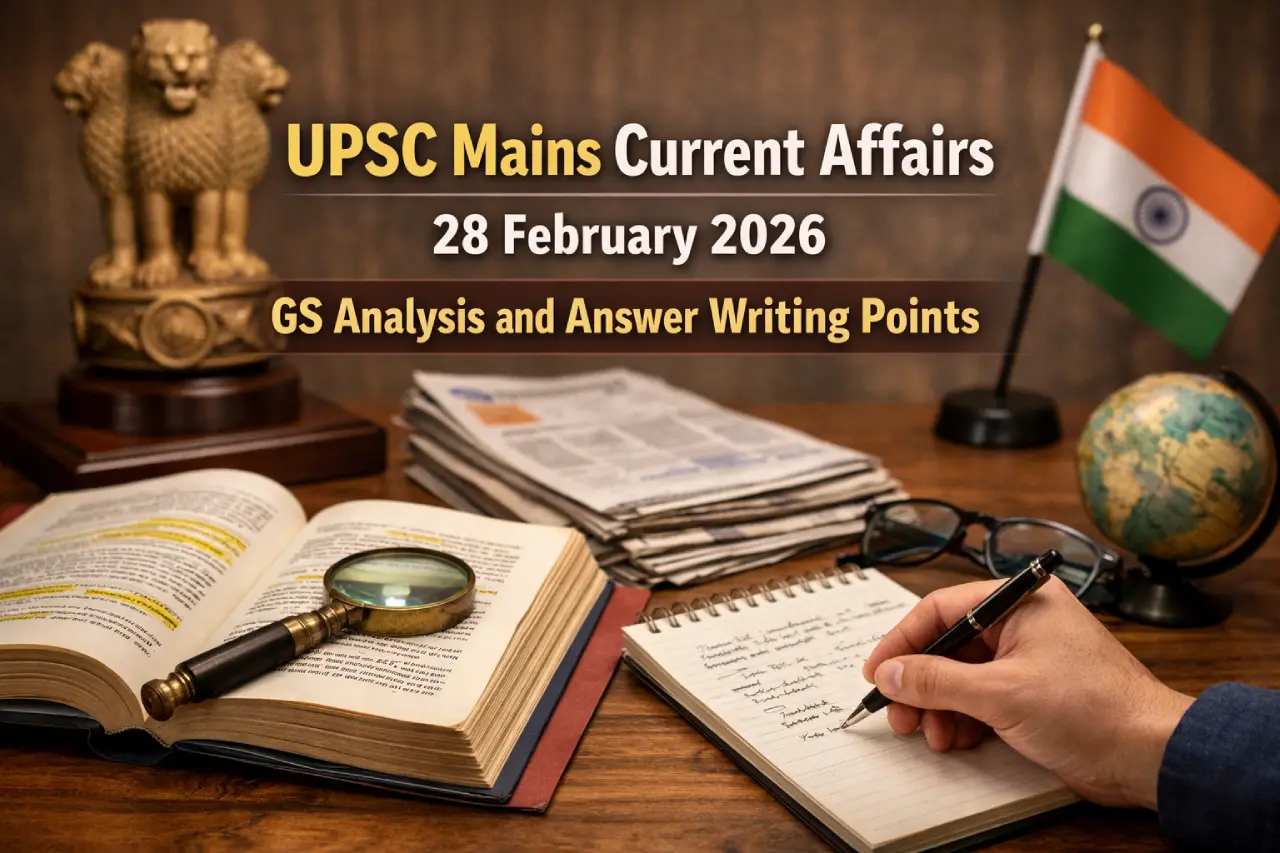 UPSC Mains Current Affairs 28 February 2026 – GS Analysis and Answer Writing Points