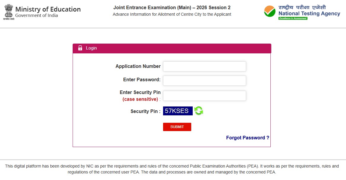 JEE Main 2026 Session 2 City Slip Out: Check Exam City, Dates and Download Steps