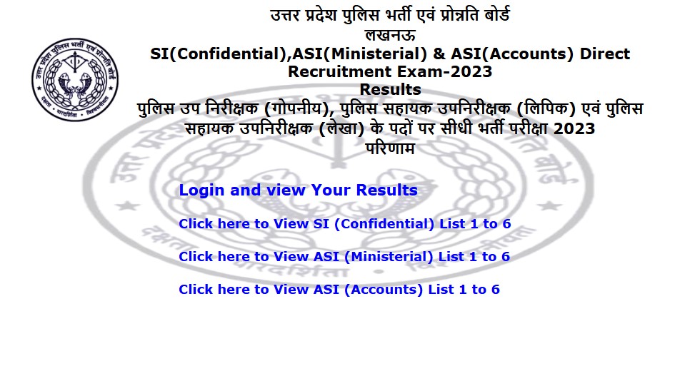 UP Police SI ASI Final Result 2026 Declared: Check Result Link, Steps and Merit List Details