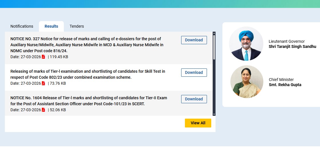 DSSSB Result 2026 Out: Download Result PDF for PGT, TGT and Senior Scientific Assistant Posts