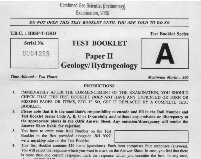 UPSC Geo-Scientist 2026 Geology Paper II Question Paper PDF: Download and Analyse Important Topics