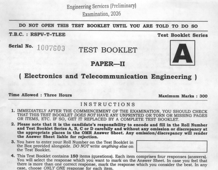 ESE 2026 Electronics Paper II PDF Download: Question Paper, Exam Pattern and Preparation Tips