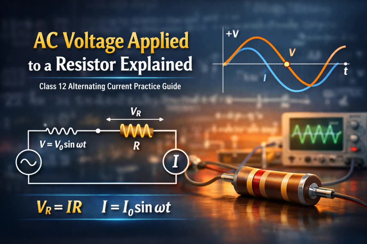 AC Voltage Applied to a Resistor Explained – Class 12 Alternating Current Practice Guide