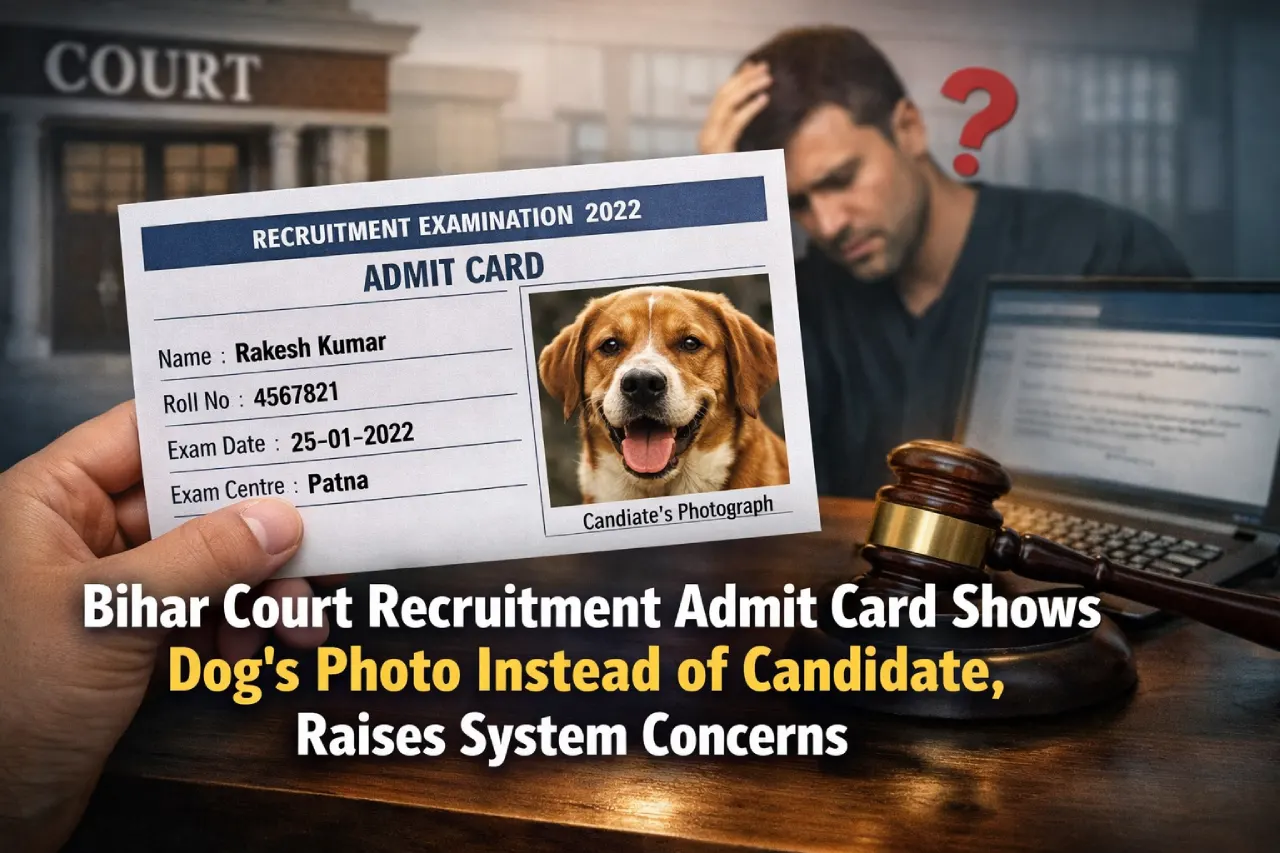 Bihar Court Recruitment Admit Card Shows Dog’s Photo Instead of Candidate, Raises System Concerns