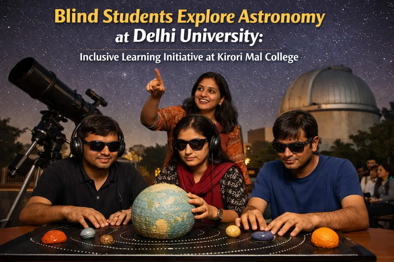 Blind Students Explore Astronomy at Delhi University: Inclusive Learning Initiative at Kirori Mal College