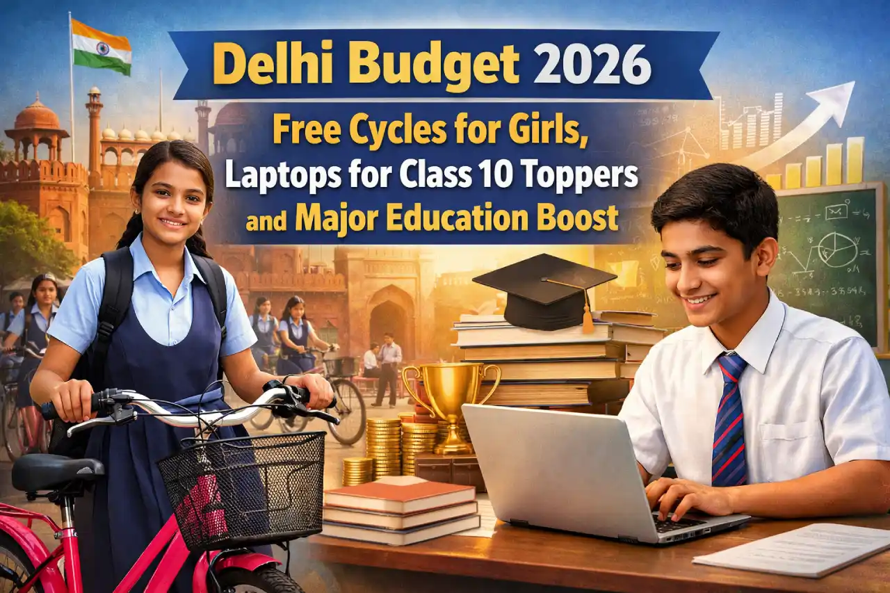 Delhi Budget 2026: Free Cycles for Girls, Laptops for Class 10 Toppers and Major Education Boost