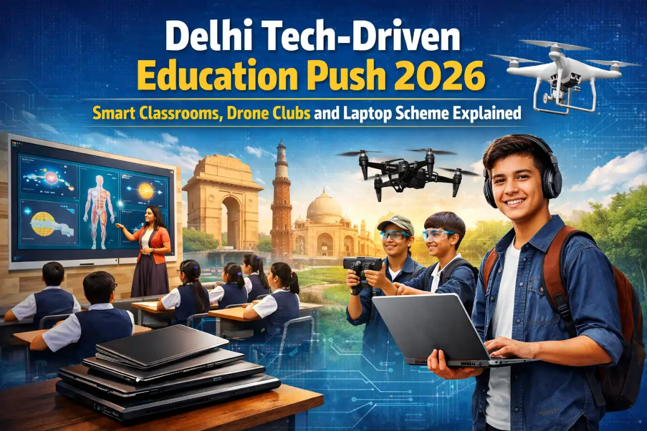 Delhi Tech-Driven Education Push 2026: Smart Classrooms, Drone Clubs and Laptop Scheme Explained