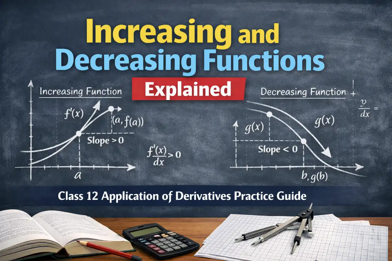 Increasing and Decreasing Functions Explained – Class 12 Application of Derivatives Practice Guide