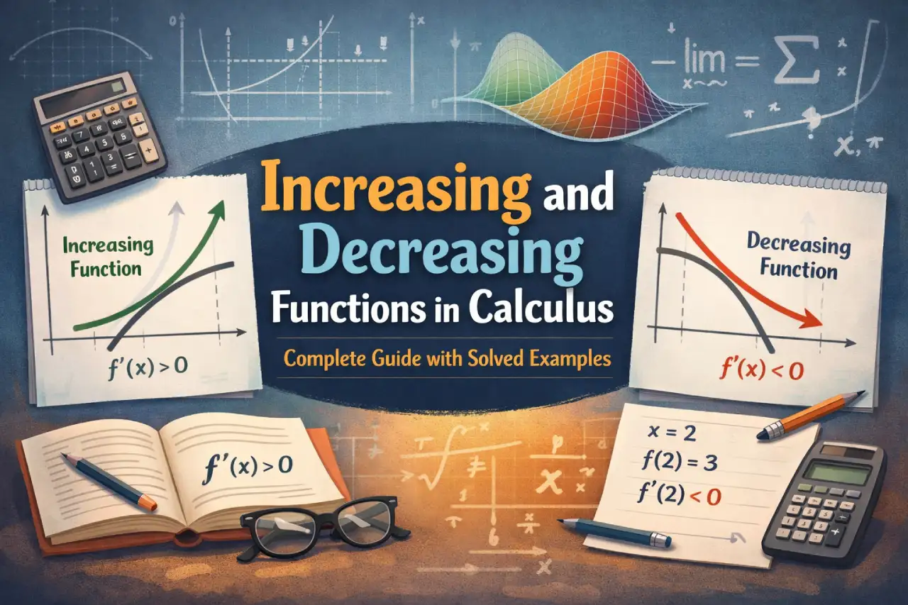 Increasing and Decreasing Functions in Calculus – Complete Guide with Solved Examples