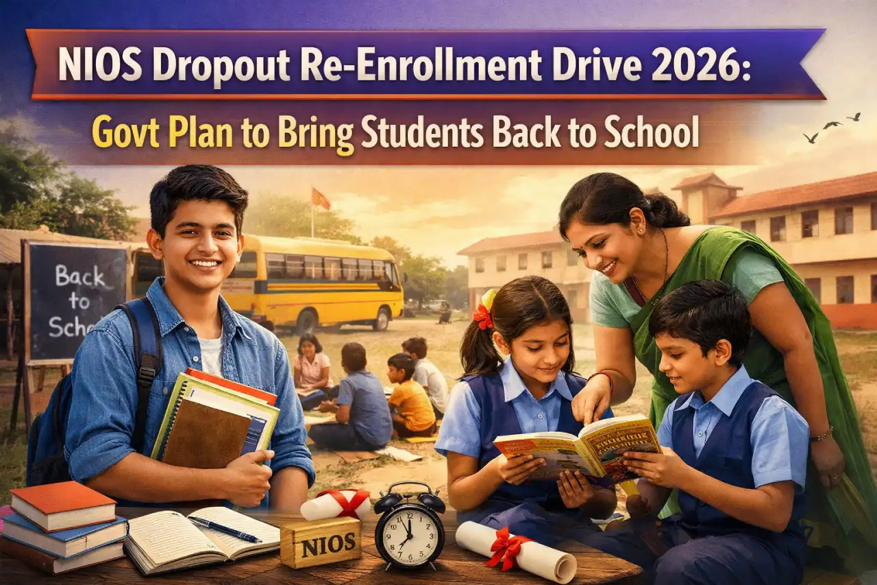 NIOS Dropout Re-Enrollment Drive 2026: Govt Plan to Bring Students Back to School