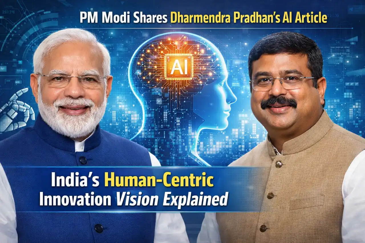 PM Modi Shares Dharmendra Pradhan’s AI Article: India’s Human-Centric Innovation Vision Explained