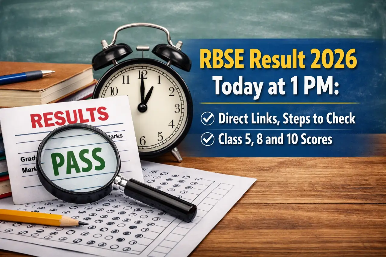 RBSE Result 2026 Today at 1 PM: Direct Links, Steps to Check Class 5, 8 and 10 Scores