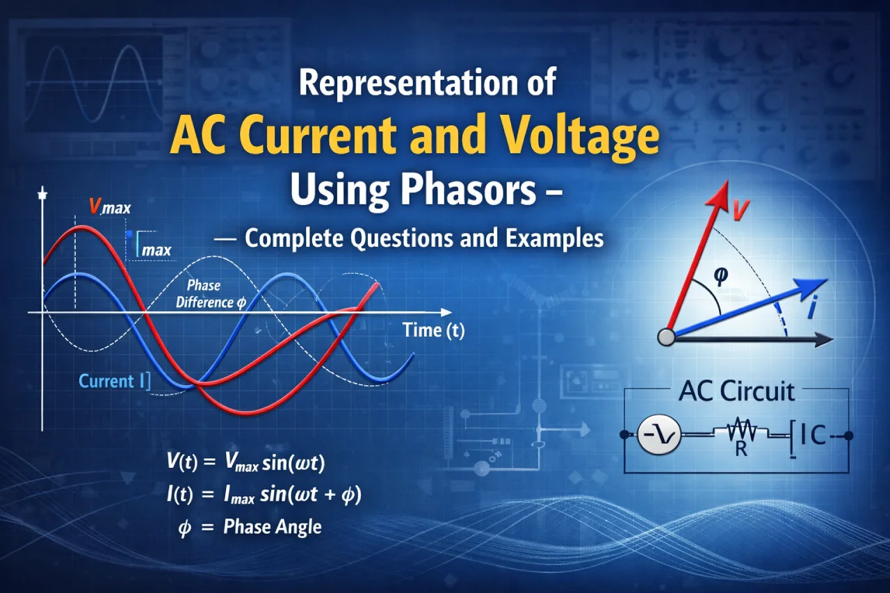 Representation of AC Current and Voltage Using Phasors – Complete Questions and Examples