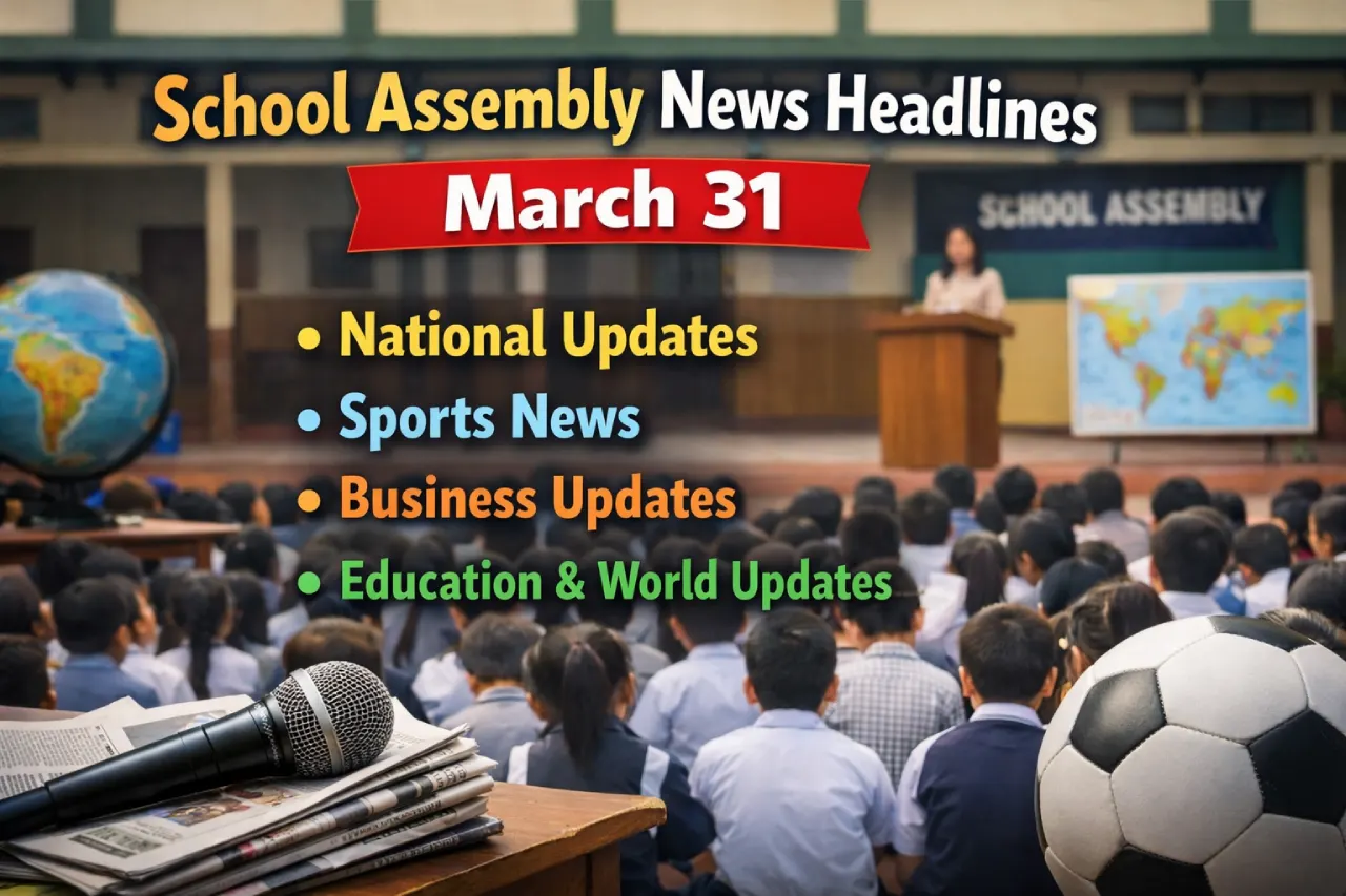 School Assembly News Headlines March 31: National, Sports, Business, Education & World Updates