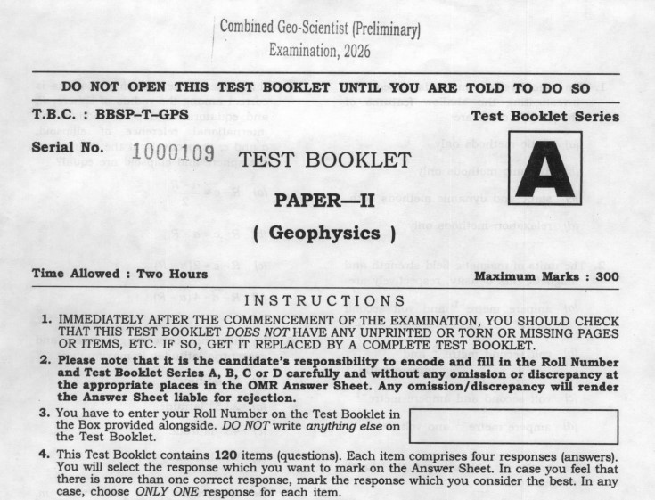UPSC Geo-Scientist 2026 Geophysics Paper II Question Paper PDF: Download Now and Analyse Exam Pattern